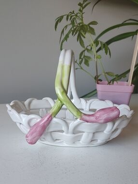 Studio Nova Portugal White Ceramic Lattice Basket
